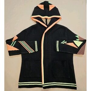 Roku Studio Unisex Sweater Hoodie Zip-Up Abstract XL Heavy Chunky Neon *READ*